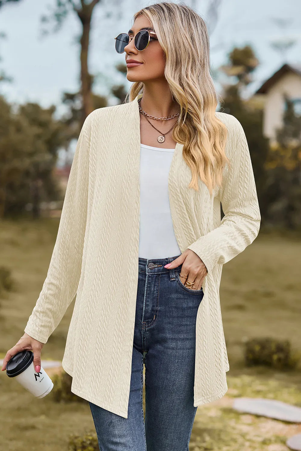 Gilet long ouvert