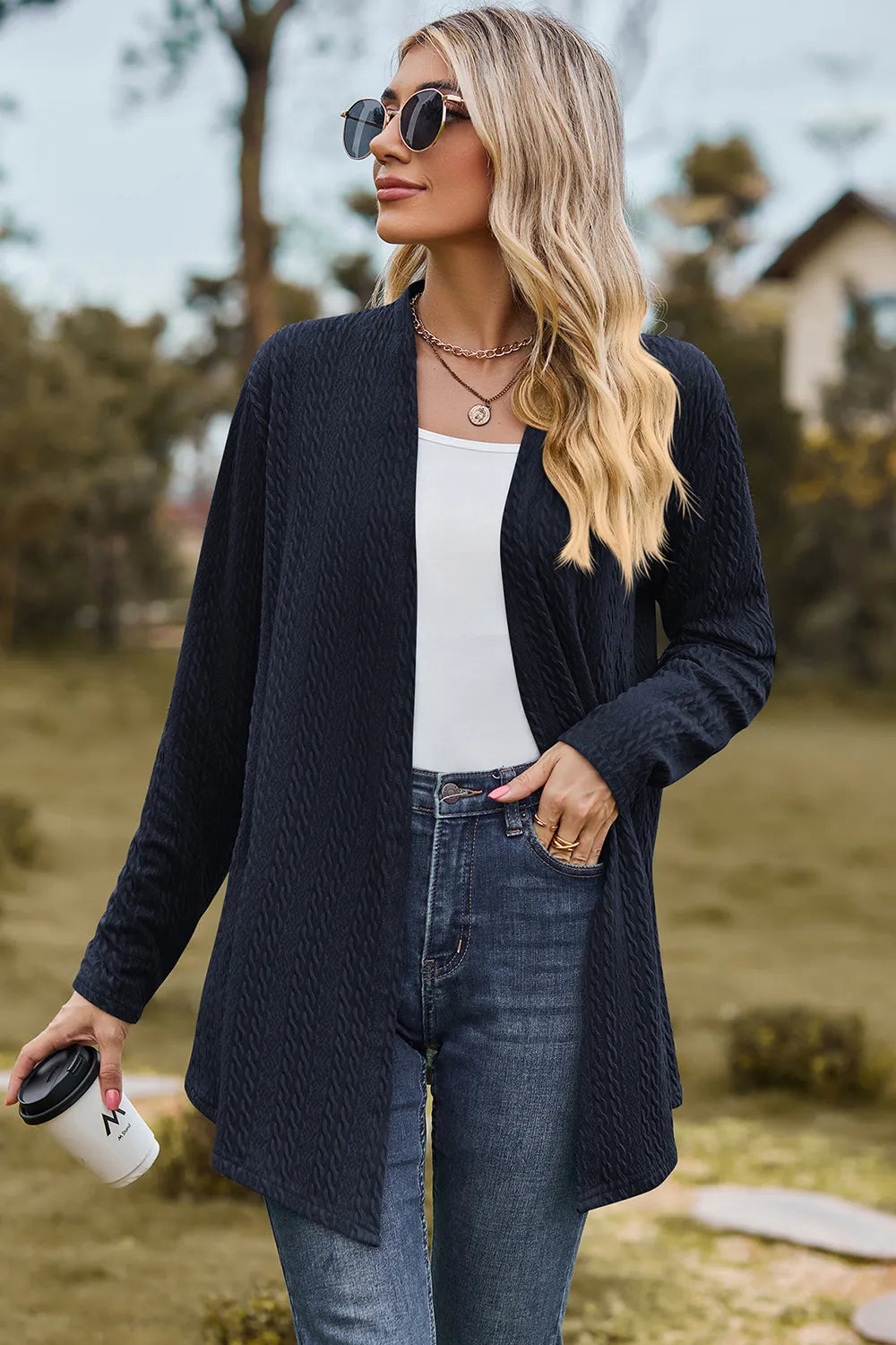 Gilet long ouvert