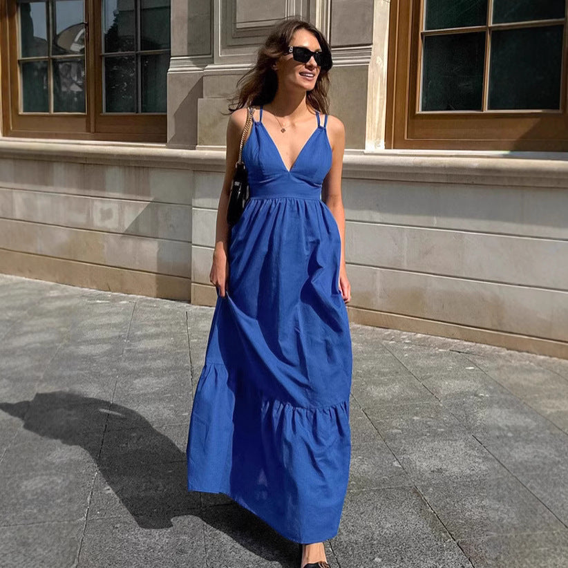 Robe longue à bretelles