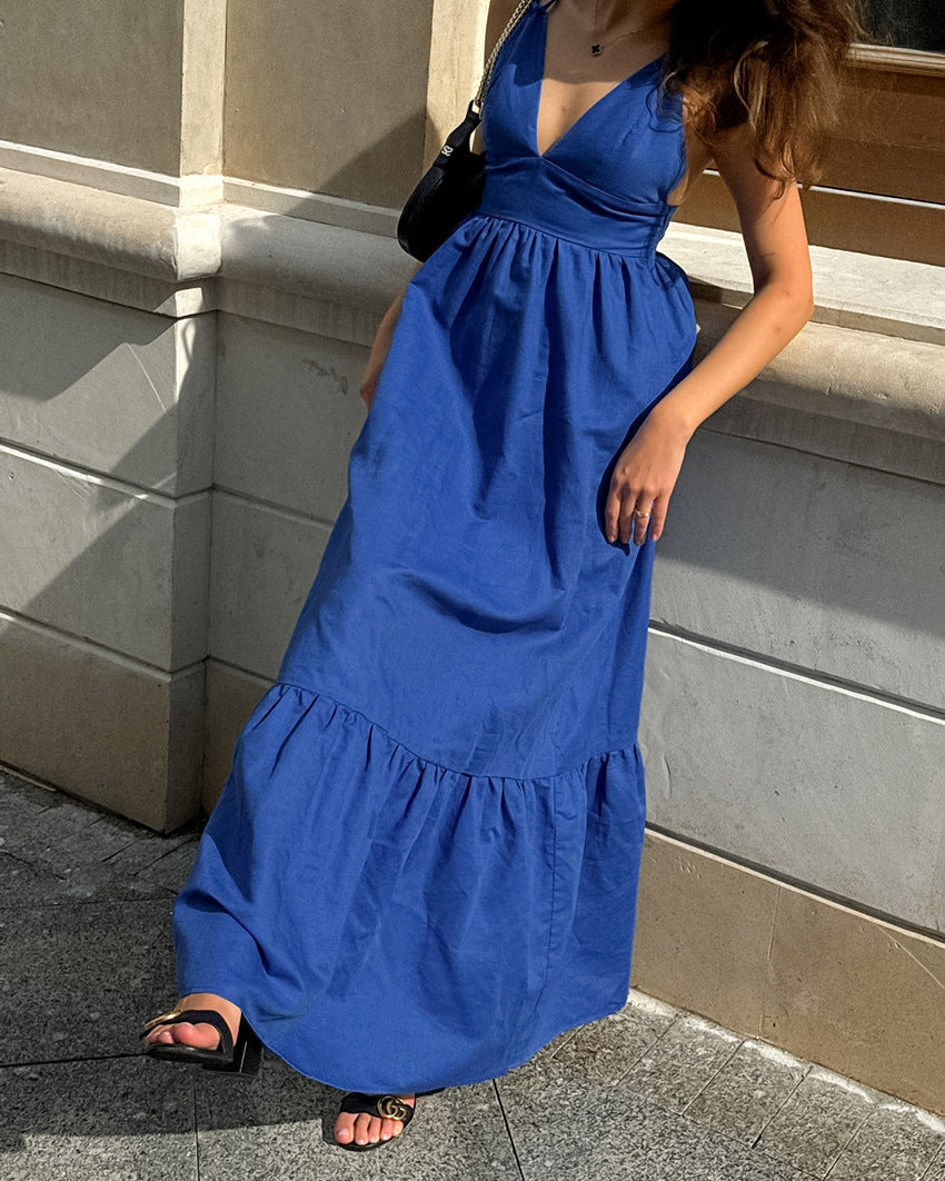 Robe longue à bretelles