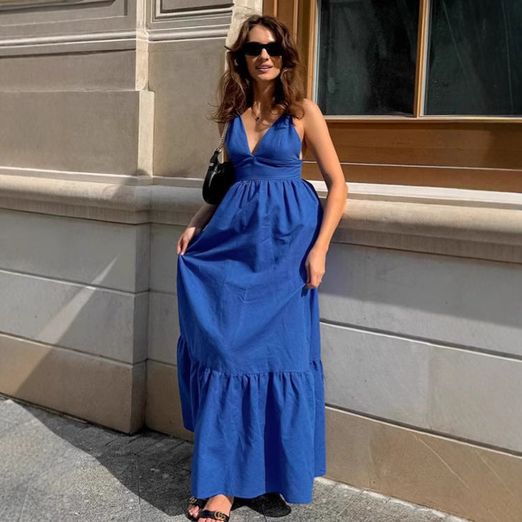 Robe longue à bretelles