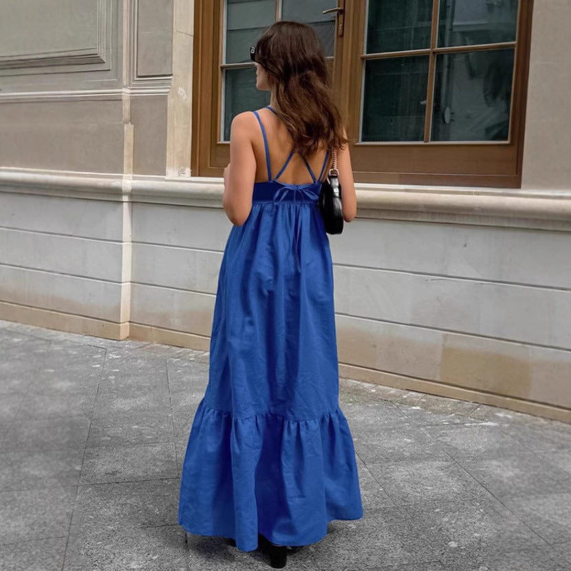 Robe longue à bretelles
