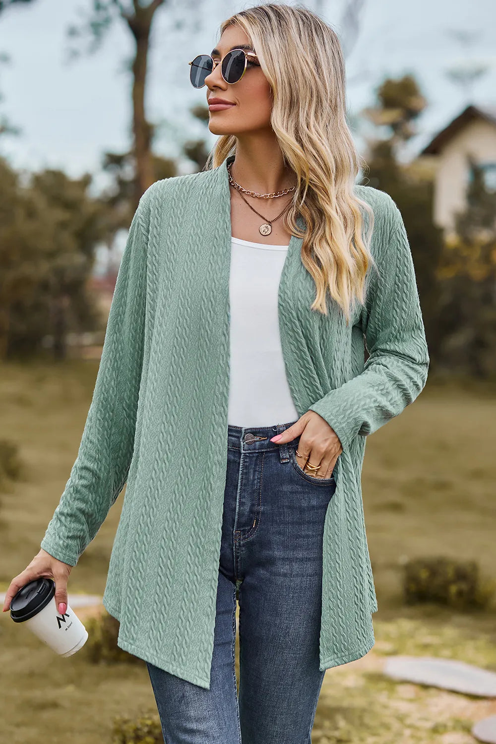 Gilet long ouvert