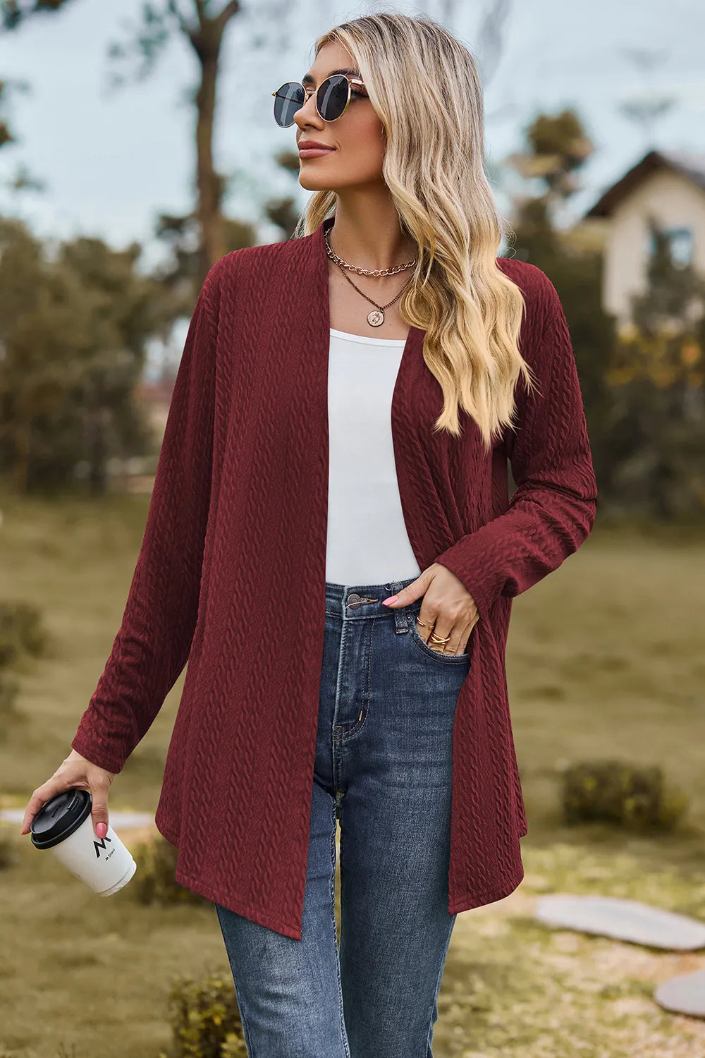 Gilet long ouvert