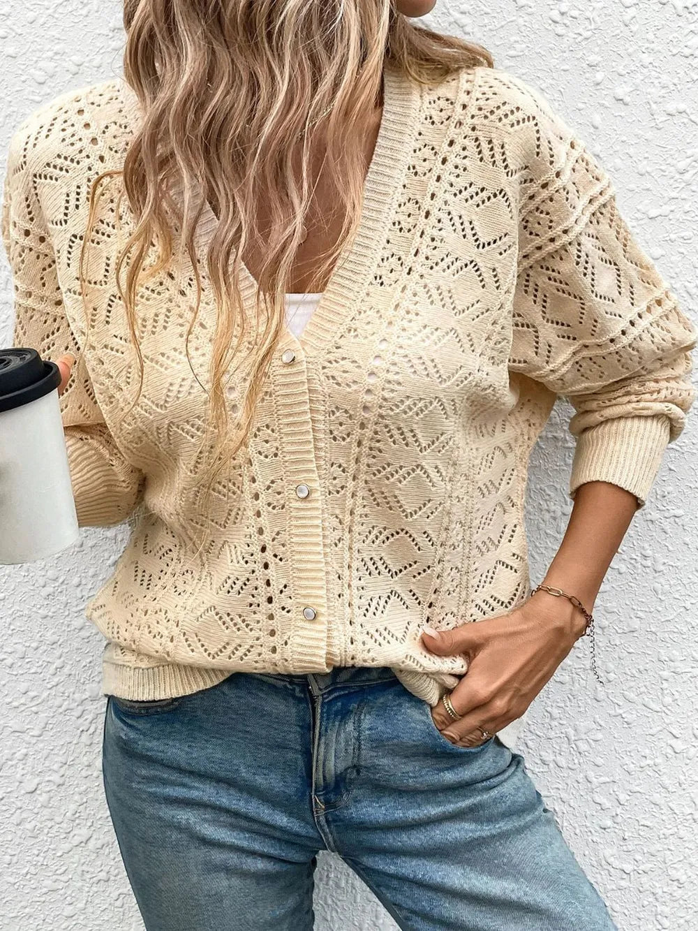 Gilet en maille fine ajourée