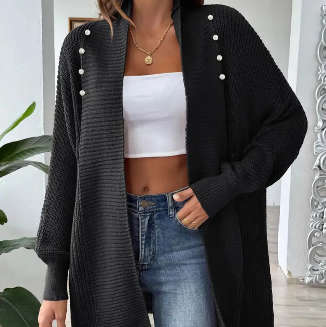 Gilet ample avec perles nacrées