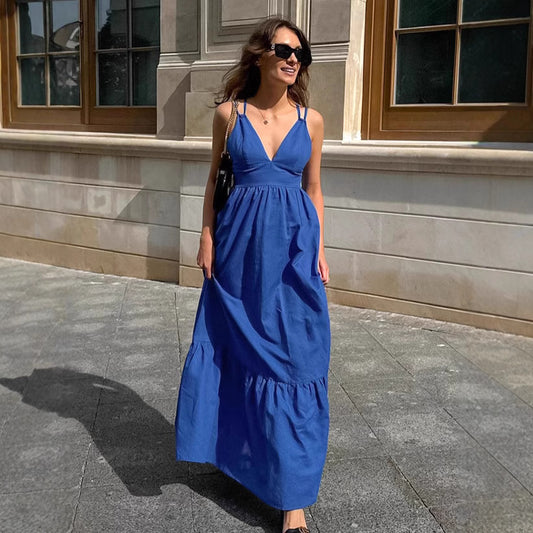 Robe longue à bretelles