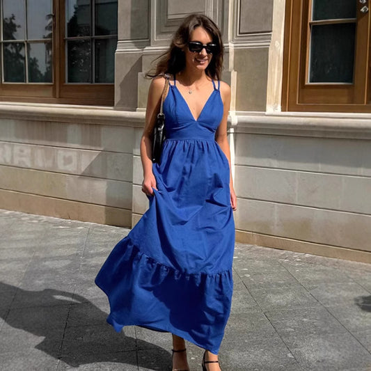 Robe longue à bretelles