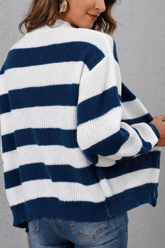 Gilet pull à rayures